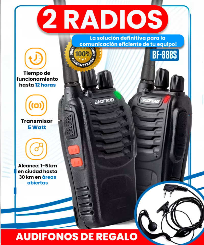 2X Walkie Talkie Pro 📡 Conexión Extendida y Segura! + Regalo - Imagen de 2